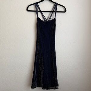 My Michelle Women's Glittery Sparkly Cocktail Evening Dress Black Blue Sz Medium